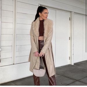 NOIZE X TEZZA & COLE Penny Long Length Vegan Leather Coat